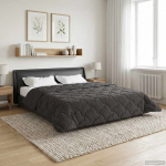 Talve tek Antratsiit 220 x 260 cm Mikrokiud ja Teddy villa