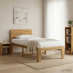 Voodiraam peatoega ROSTOCK valge 100 x 200 cm