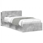 Voodiraam ladustamisega peaga Betoonhall 80 x 200 cm Tehispuit