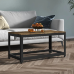 Diivanilaud, tumepruun ja must, 90 x 45 x 45cm, mdf ja raud