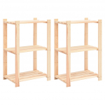 3-korruselised hoiuriiulid, 2 tk, 60x38x90 cm m&auml;nnipuit 150 kg