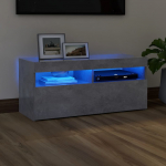 Telerialus LED-tuledega, betoonhall, 90 x 35 x 40 cm
