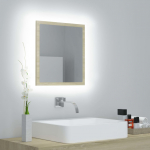 LED vannitoa peeglikapp, sonoma tamm, 40 x 8,5 x 37 cm, akr&uuml;&uuml;l