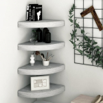 Nurgariiulid 4 tk, betoonhall, 25 x 25 x 3,8 cm mdf