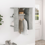 Esikukapp, betoonhall, 97,5x37x99 cm, tehispuit