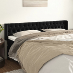 Voodipeats servadega, must, 203x16x78/88 cm, samet