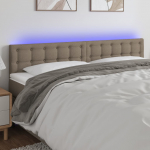 LED-voodipeats, pruunikashall, 200x5x78/88 cm, kangas