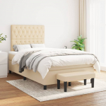 Kontinentaalvoodi madratsiga, kreemjas, 120x200 cm, kangas