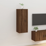 Seinale kinnitatav telerikapp, pruun tamm, 40x34,5x100 cm