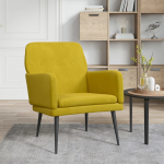 Tugitool, kollane, 62 x 79 x 79 cm, samet