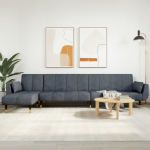 L-KUJULINE DIIVANVOODI, TUMEHALL, 275 X 140 X 70 CM, SAMET