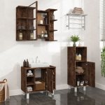 3-osaline vannitoakappide komplekt, suitsutatud tamm, tehispuit