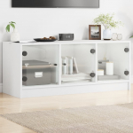 Klaasustega telerikapp, valge, 102 x 37 x 42 cm