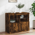Puhvetkapp LED-tuledega, suitsutatud tamm, 81 x 37 x 67 cm