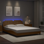 VOODIRAAM LED-TULEDEGA. CAPPUCCINO, 160 X 200 CM, KUNSTNAHK