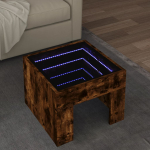 Diivanilaud LED-tuledega, suitsutatud tamm, 40x40x30cm