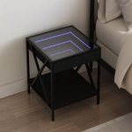 &Ouml;&ouml;kapp LED-tuledega, must, 40x40x49 cm