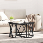 Kohvilaud must tamm 80 x 80 x 42 cm t&ouml;&ouml;deldud puit ja teras