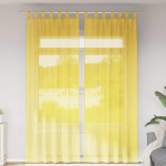 Aasadega voilee kardinad 2 tk, kollane, 140 x 260 cm