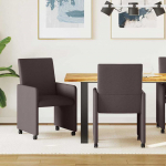 Ratastega S&ouml;&ouml;gi-toolid 2 tk Tume pruun 57 x 66 x 94 cm kangas