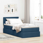 Voodi hoiukohaga ja madratsiga Sinine 100 x 200 cm Tehispuit