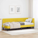 Nurga voodiraam peatsiga Kollane 80 cm x 200 cm Samet