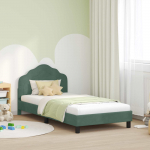 Laste voodiraam peatoega peaga Mere Roheline 80 x 200 cm Samet