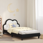 Laste voodiraam peatoega peaga Must 90 x 200 cm PU