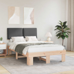 Voodiraam Pehme Peatoega peaga Tumehall 120 x 200 cm Tahke m&auml;nd