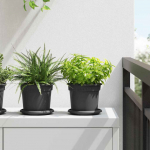 &Uuml;mmargune lillepott 6 tk must &oslash; 15 x 12 cm plastmass
