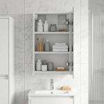 Vannitoa peeglikapp riiuliga Valge 30 x 10,5 x 50 cm Tehispuit