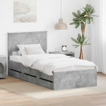Voodiraam sahtliga peaga betoonhall 75 x 190 cm inseneripuit