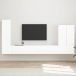 TV seinakapikomplekt 6 tk Kergelt l&auml;ikiv valge