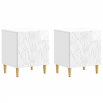 &Ouml;&ouml;kapp 2 pcs K&otilde;rgl&auml;ikega valge 43 x 34,5 x 50 cm Tehispuit