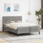 Voodiraam madratsiga peaga Helehall 140 x 200 cm Samet
