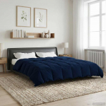 Talve tek Rapistatud Tumesinine 200 x 220 cm Mikrokiud