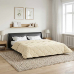 Talve tek cream 220 x 260 cm Mikrokiud ja Teddy villa