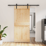 Liuguks naturaalne ja must 90 x 210 cm tahke m&auml;nnipuit