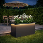 LED-valgustusega lillekast must 30 x 60 x 30 cm teras