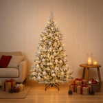 Tehisj&otilde;ulukuusk koos kaunistustega 150 cm 150 LED-i Soe valge