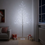 Kase-j&otilde;ulupuu Valge 25 x 25 x 210 cm Plastmass 406 LED-i