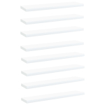 Riiuliplaadid 8 tk, valge, 40x10x1,5 cm, puitlaastplaat