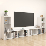 Telerikapid 4 tk valge 107x35x37 cm puitlaastplaat