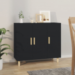 Puhvetkapp, must, 90 x 34 x 80 cm, tehispuit