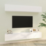 Seina telerikapid 4 tk, valge, 100 x 30 x 30 cm