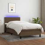 Kontinentaalvoodi madrats ja LED, tumepruun, 80x200 cm, kangas