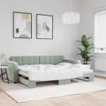 Diivanvoodi v&auml;ljat&otilde;mmatava osaga, helehall, 80x200 cm, samet