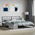 Metallist voodiraam peatsiga, must, 180 x 200 cm