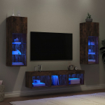 5-osaline telerikappide komplekt LED-tuledega, suitsutatud tamm