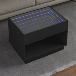 Diivanilaud LED-tuledega, must, 70x50x50cm